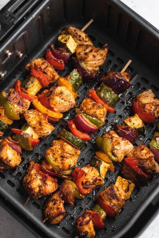 Air Fryer BBQ Chicken Skewers