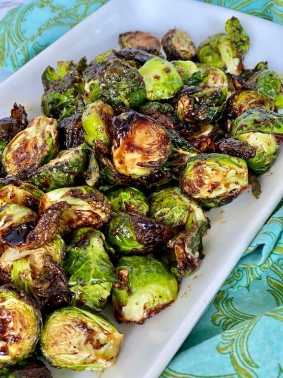 Air Fryer Brussel Sprouts with Balsamic Glaze