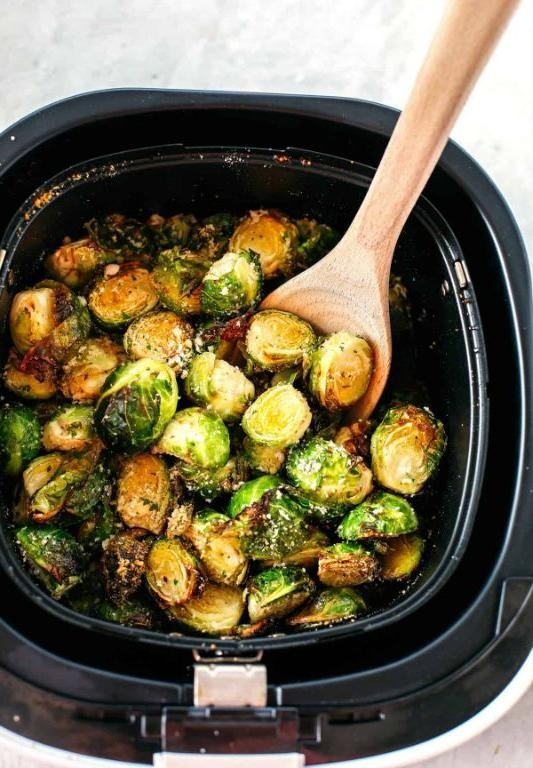 Air Fryer Garlic Parmesan Brussels Sprouts