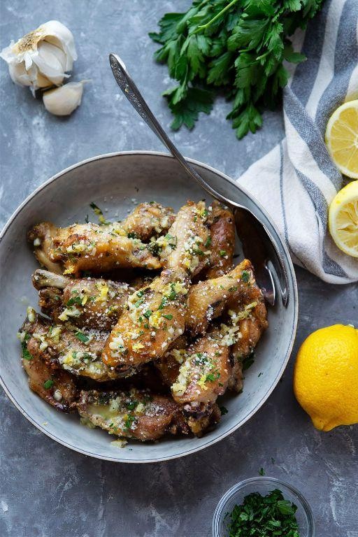 Air Fryer Lemon Garlic Chicken Wings