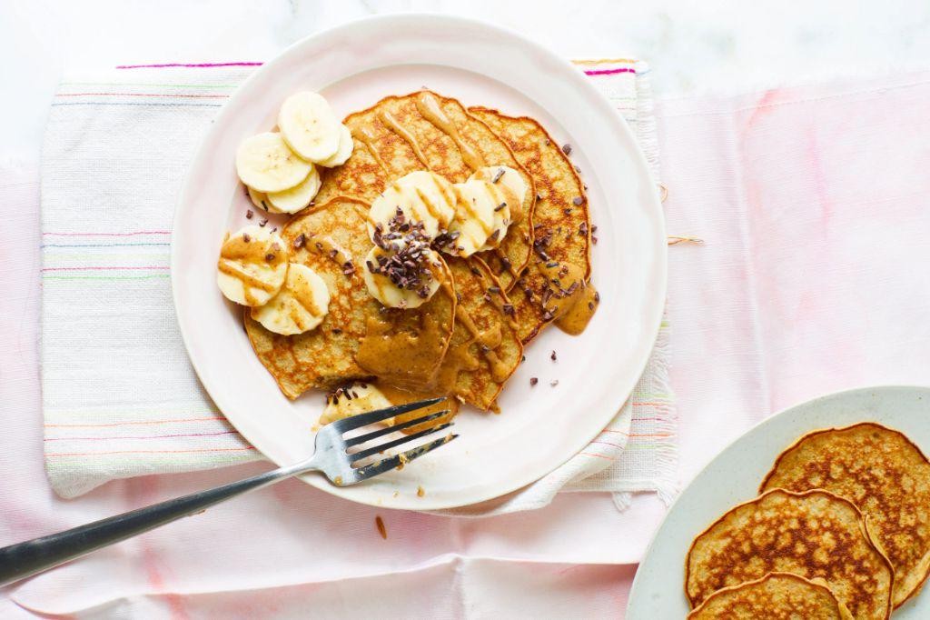 Almond Butter and Banana Protein Pancakes