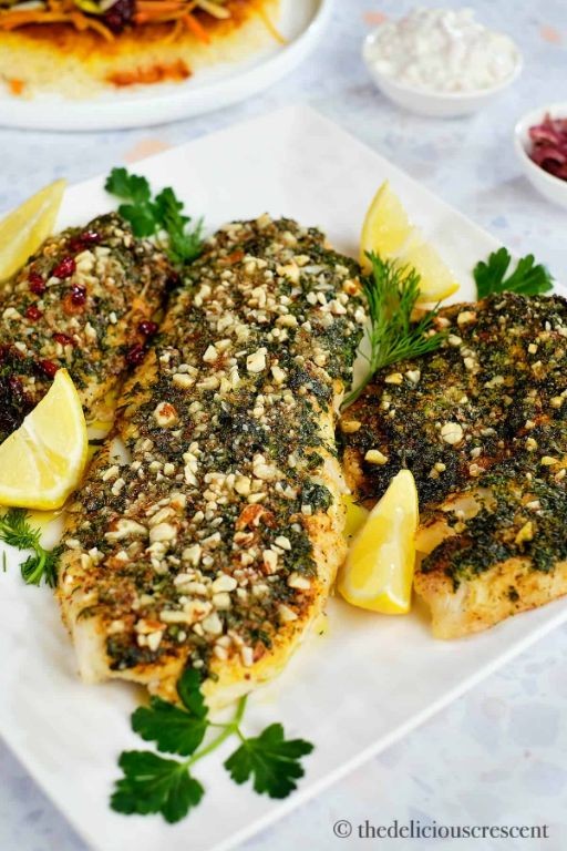 Almond Crusted Walleye with Fresh Herbs