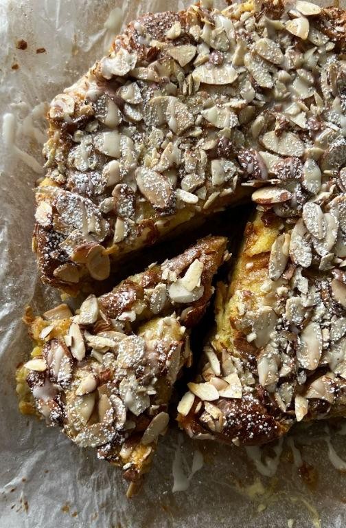 Almond Extract Infused Bread Pudding