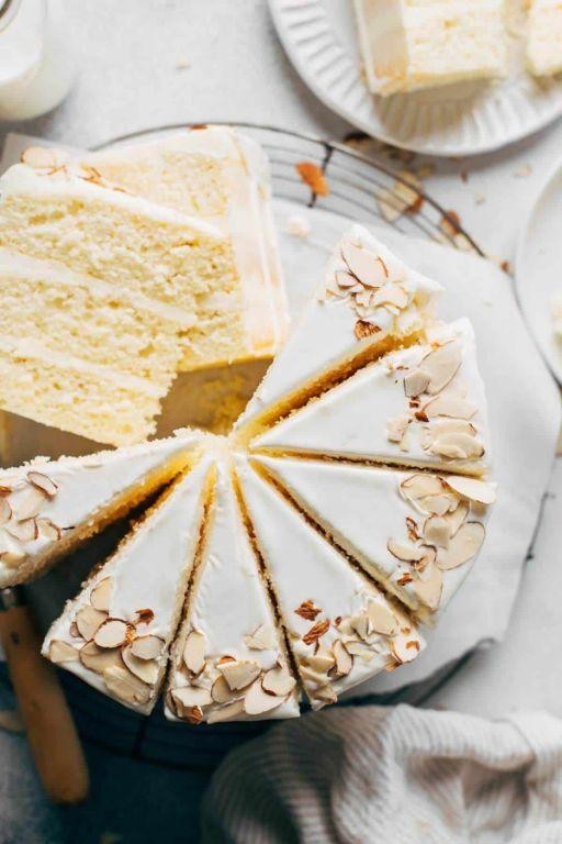 Almond Frosted White Cake