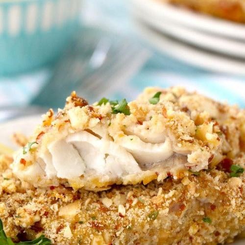Almond-Crusted Baked Monkfish