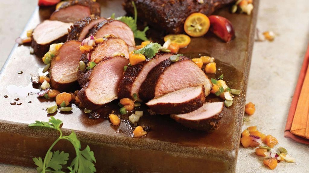 Ancho Chili Rubbed Pork Tenderloin Skewers