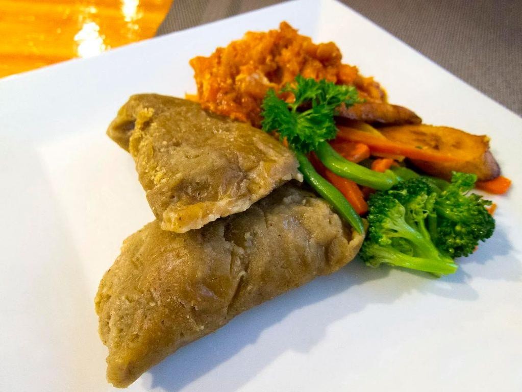 Antiguan Ducana with Saltfish