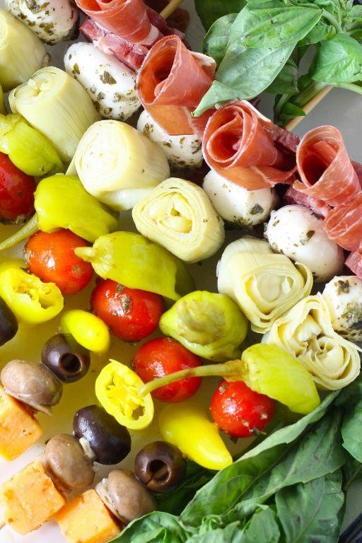 Antipasto Skewers with Cherry Peppers and Provolone