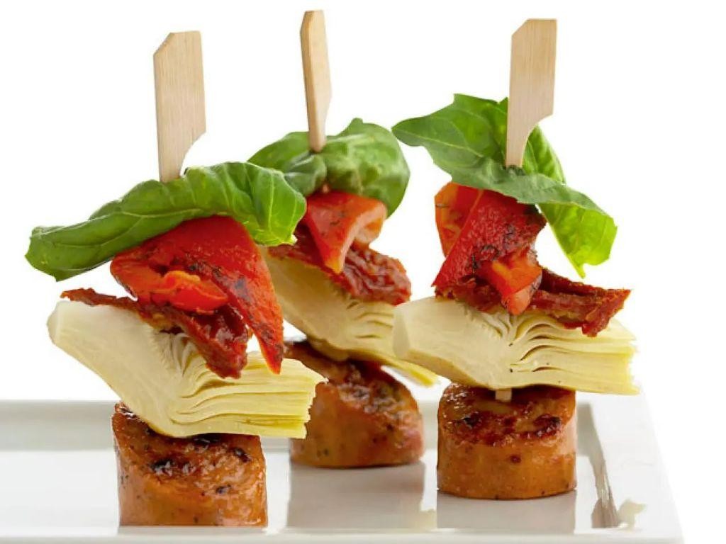 Antipasto Skewers with Sun-Dried Tomatoes and Sausage