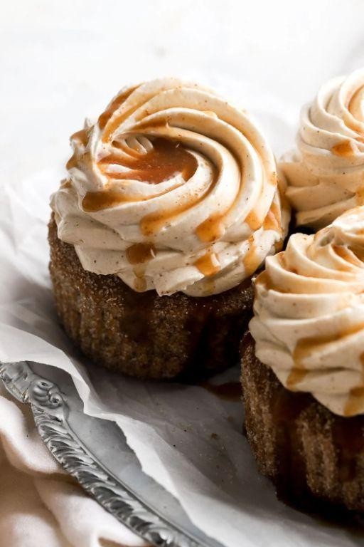 Apple Cider Cupcakes with Cinnamon Swirl