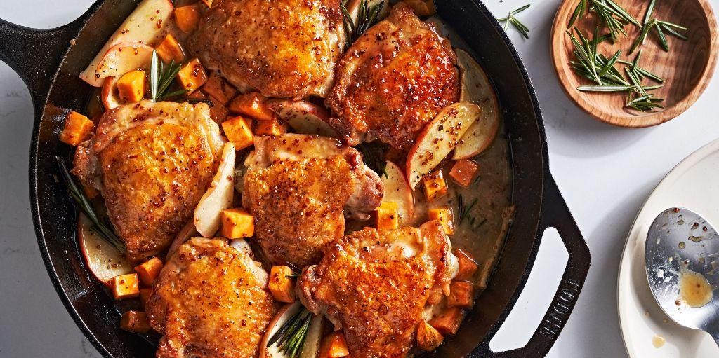 Apple Cider Glazed Chicken with Stuffing