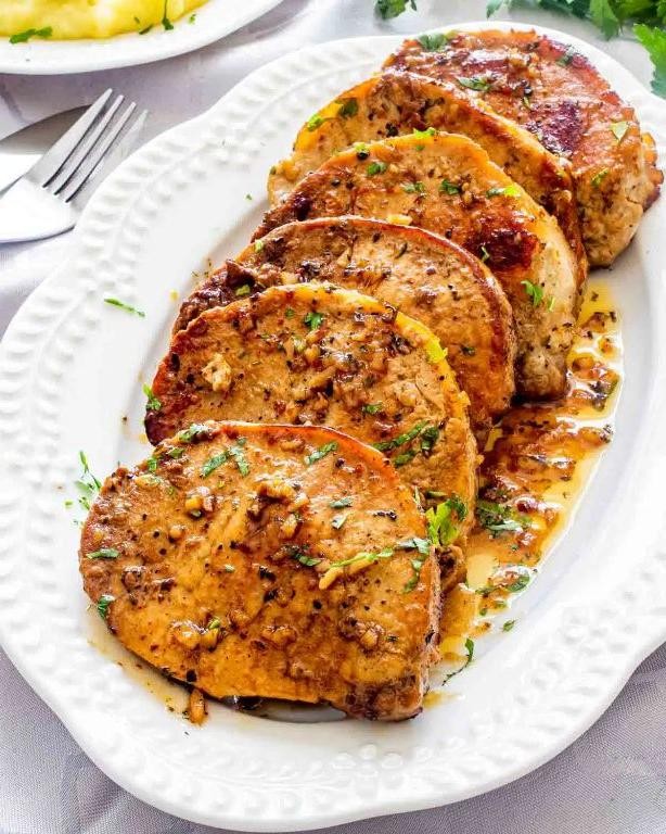 Apple Cider Glazed Honey Pork Chops