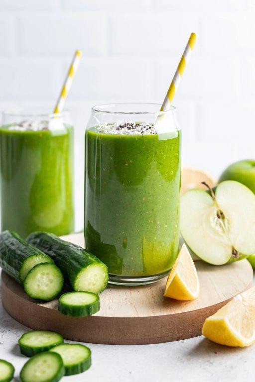 Apple and Spinach Smoothie with Chia Seeds