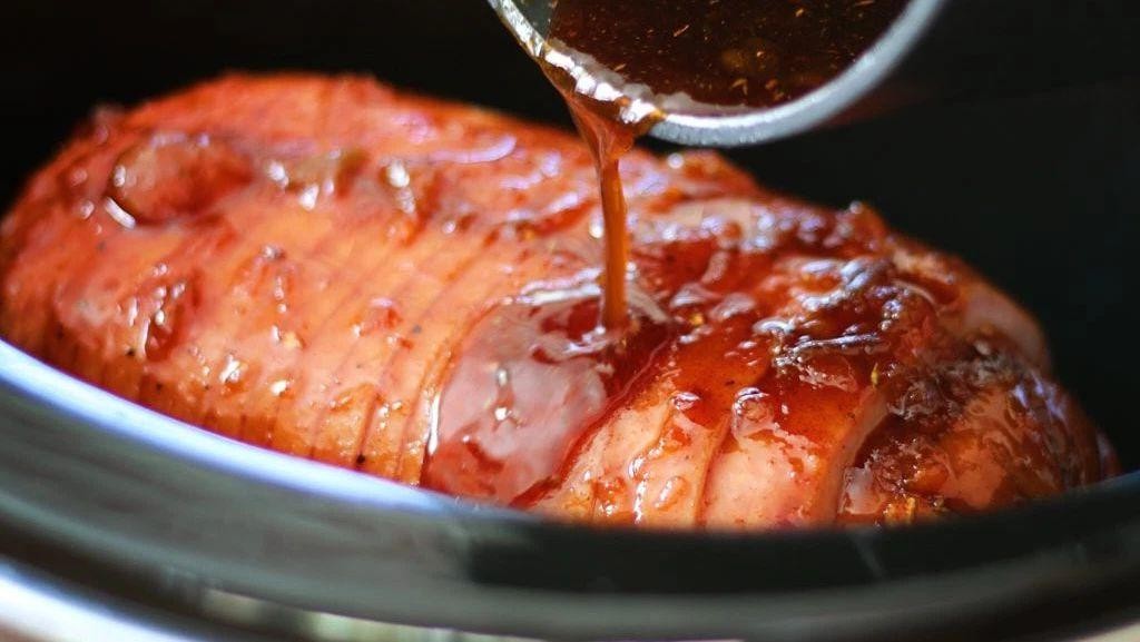 Apricot Ginger Slow Cooker Ham