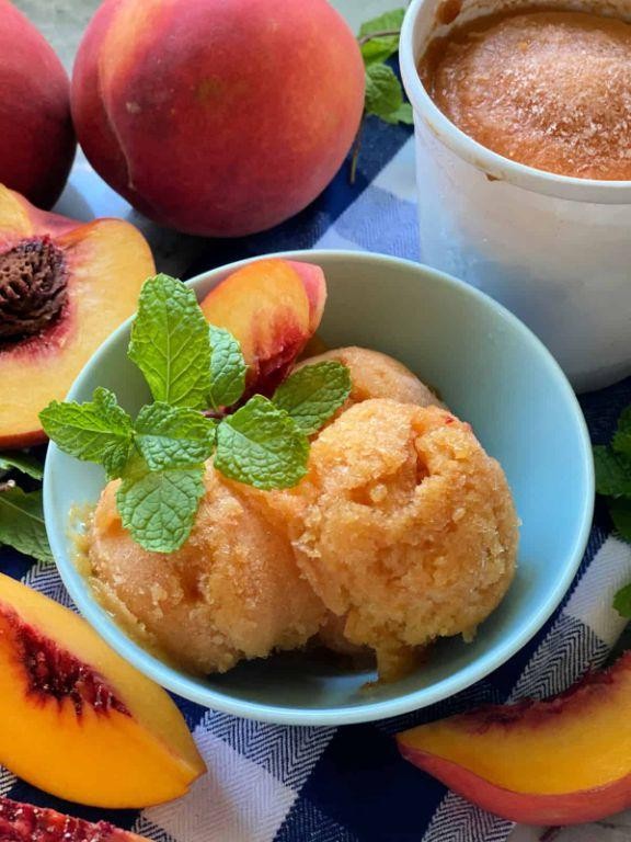 Apricot Sorbet with Mint