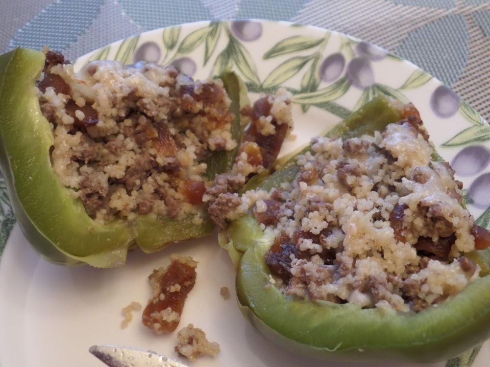 Apricot and Pistachio Israeli Couscous Stuffed Peppers