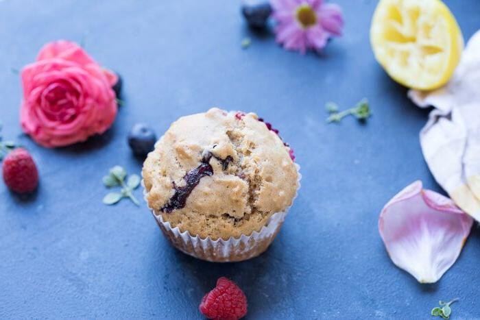 Aronia Berry and Lemon Muffins