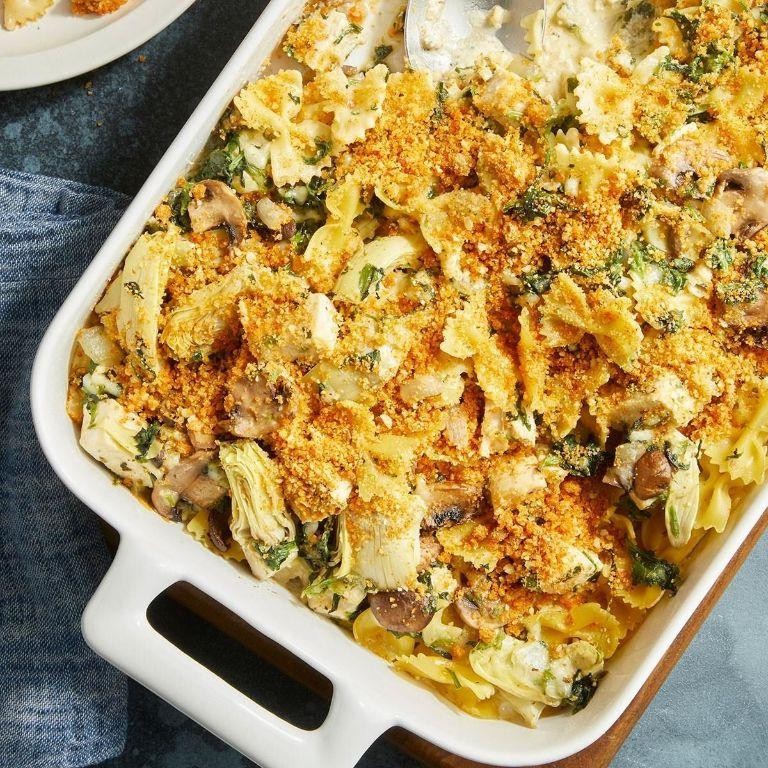 Artichoke Chicken Casserole with Mushrooms