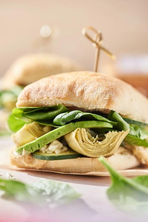 Artichoke, Spinach, and Avocado Sandwich