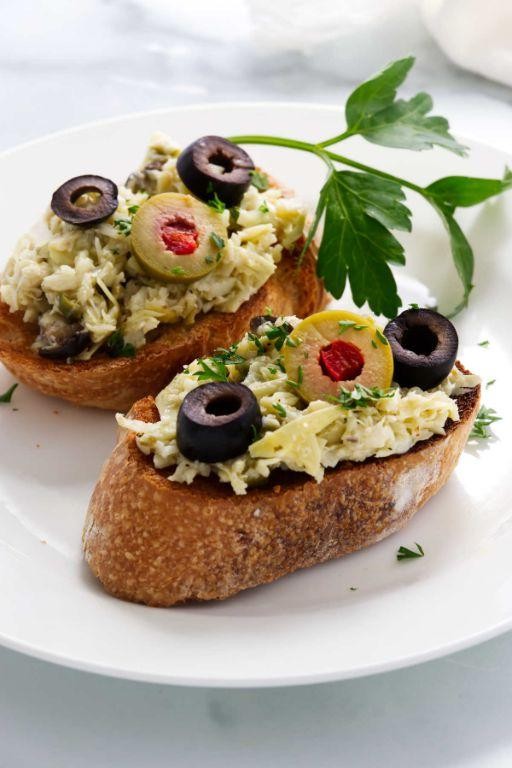 Artichoke and Olive Tapenade Crostini