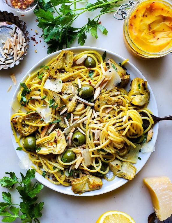 Artichoke and Olive Tapenade Pasta