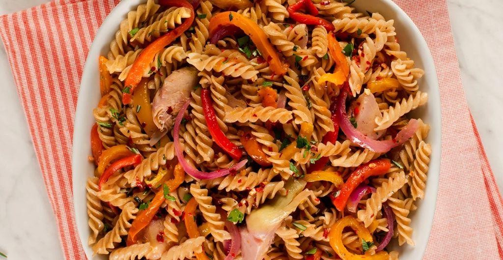 Artichoke and Roasted Red Pepper Fusilli