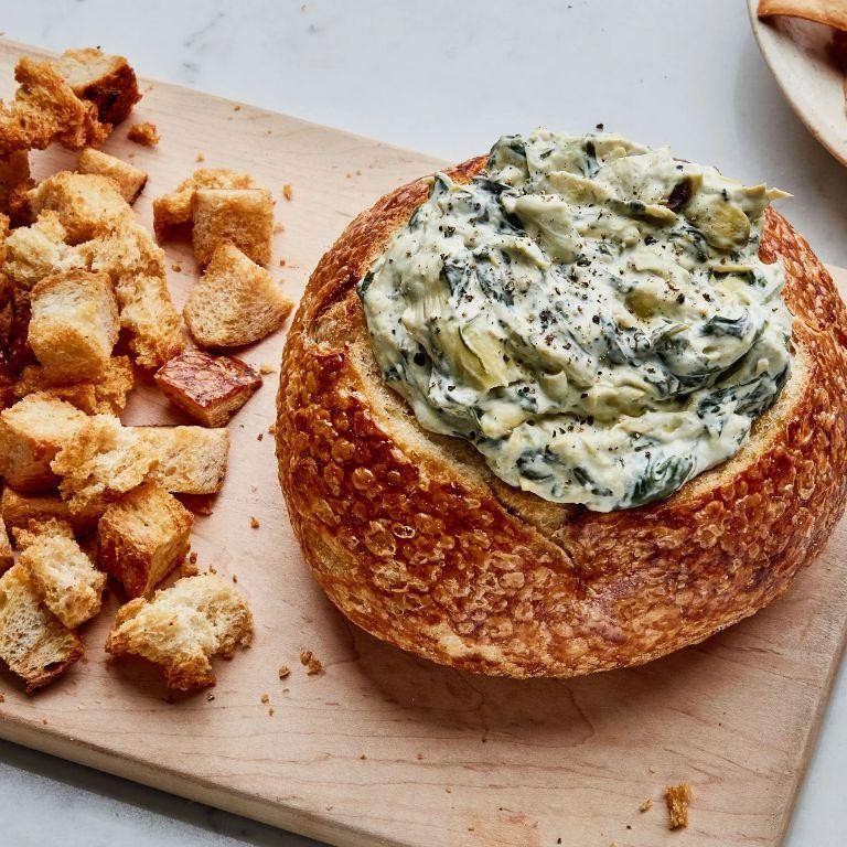 Artichoke and Spinach Sourdough Dip