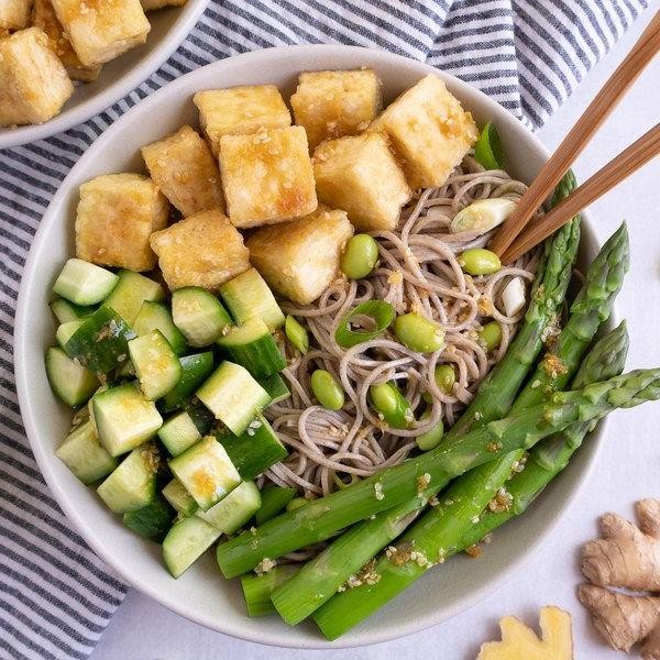 Asian Asparagus and Tofu Bowl