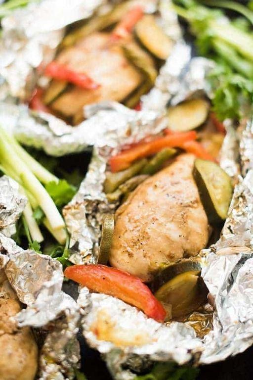 Asian Chicken and Veggie Foil Packets