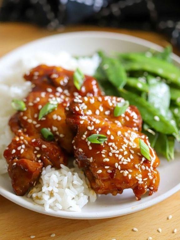Asian Glazed Chicken Legs with Sticky Rice