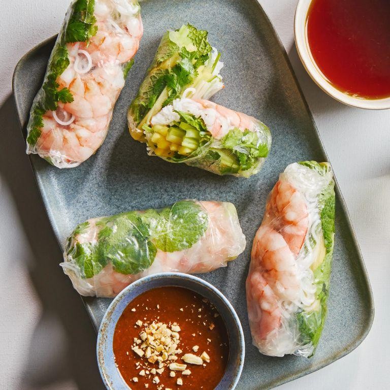 Asian Pear and Shrimp Spring Rolls
