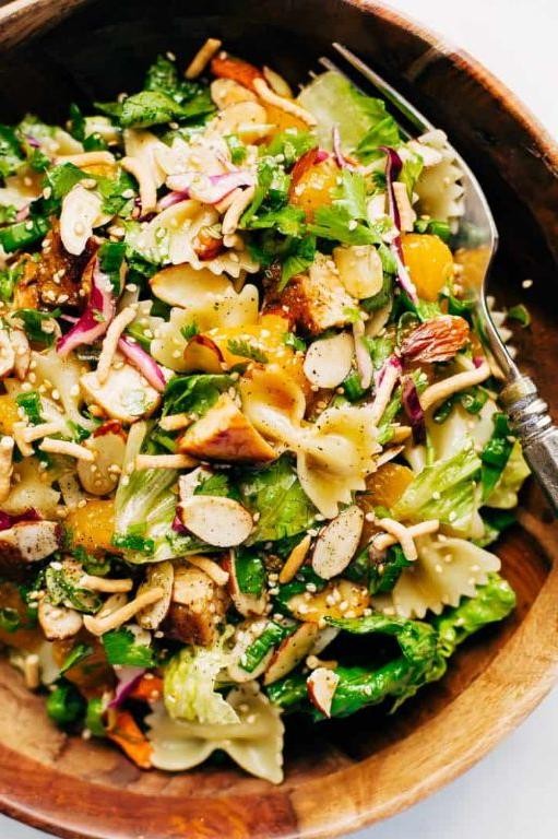 Asian Sesame Chicken and Bow Tie Pasta