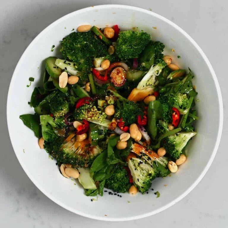 Asian-Inspired Broccoli Salad with Sesame Ginger Dressing