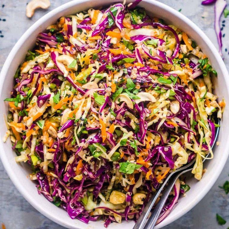 Asian-Inspired Kale and Quinoa Slaw