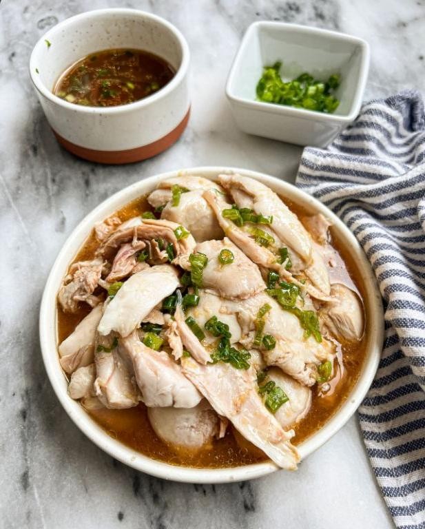Asian-Inspired Soy Ginger Poached Chicken Breast