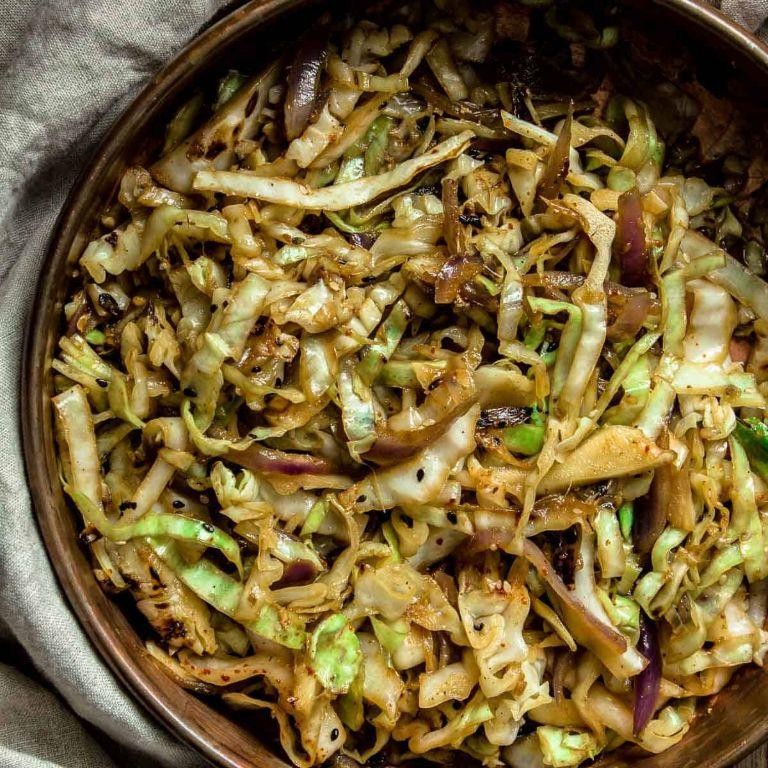 Asian-Style Braised Cabbage with Ginger and Soy