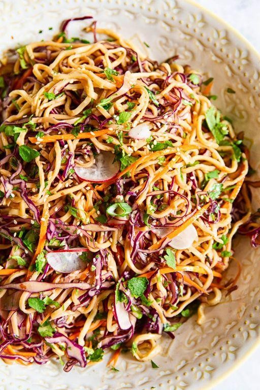 Asian-Style Radish and Noodle Salad with Ginger-Soy Sauce