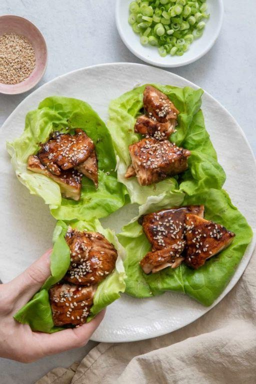 Asian-Style Salmon Lettuce Wraps