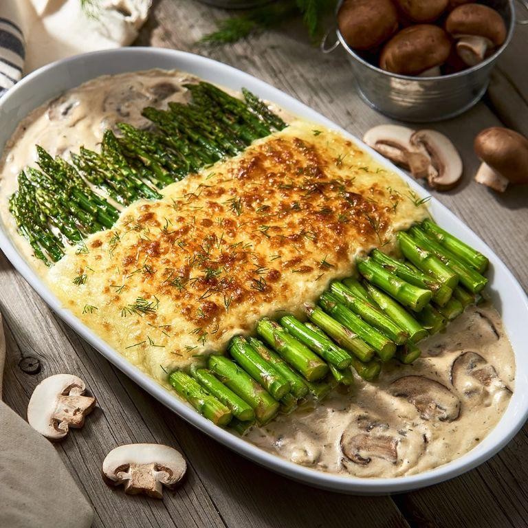 Asparagus and Mushroom Gratin