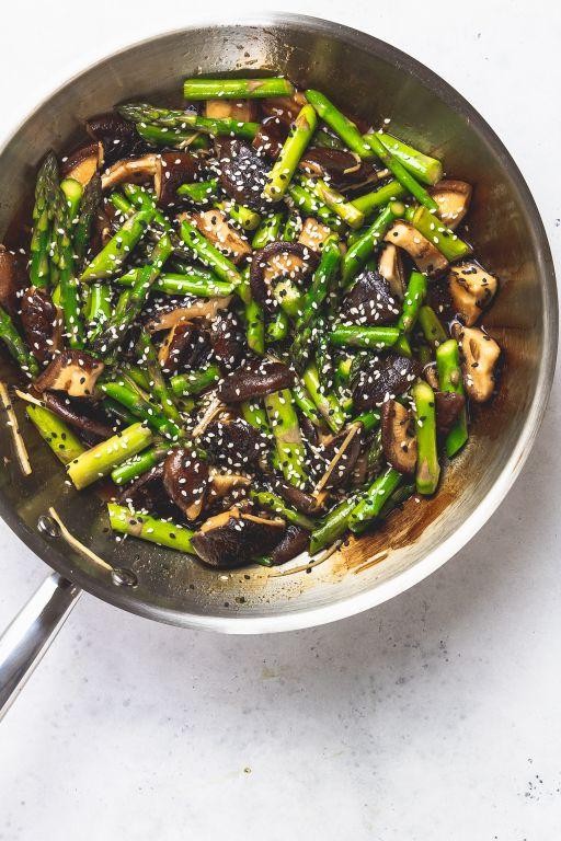 Asparagus and Mushroom Stir-fry with Soy Glaze