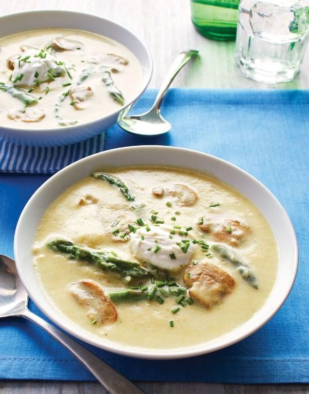 Asparagus and Wild Mushroom Soup
