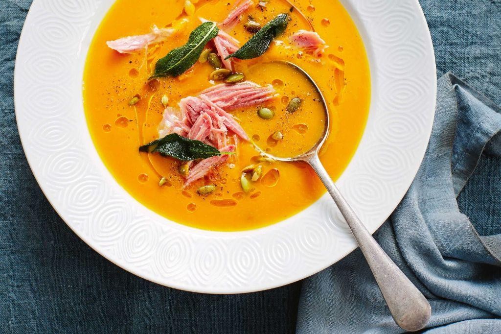 Autumn Harvest Ham Hock and Pumpkin Soup