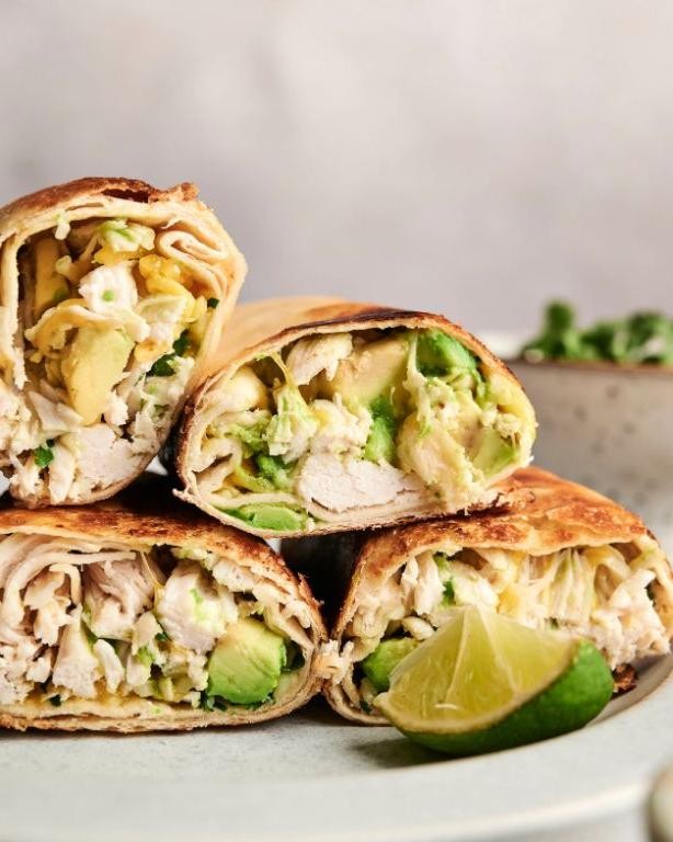 Avocado Lime Marinated Chicken Wraps