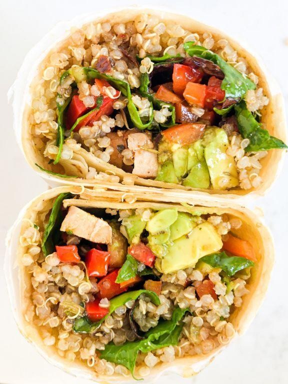 Avocado Quinoa Chicken Wraps