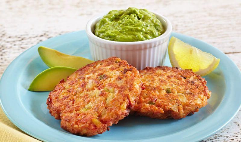 Avocado Salmon Cakes with Chili Lime Sauce