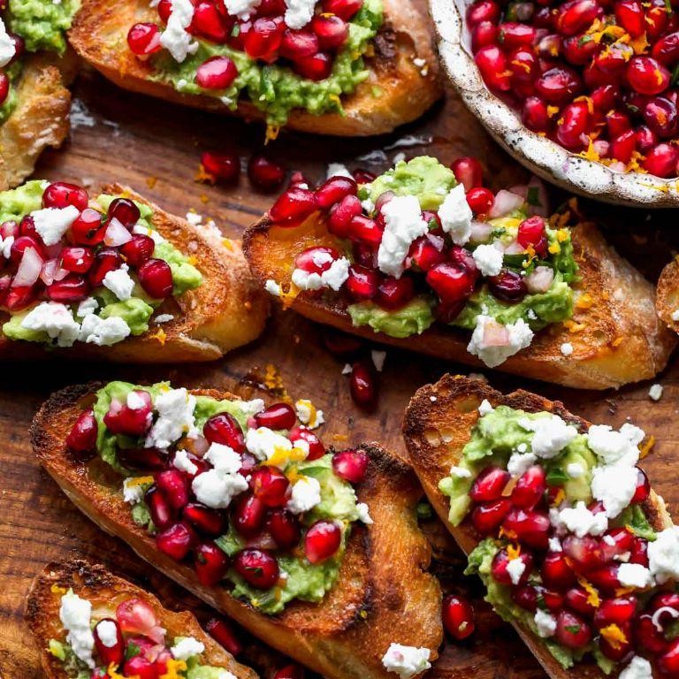 Avocado Toast with Pomegranate Seeds