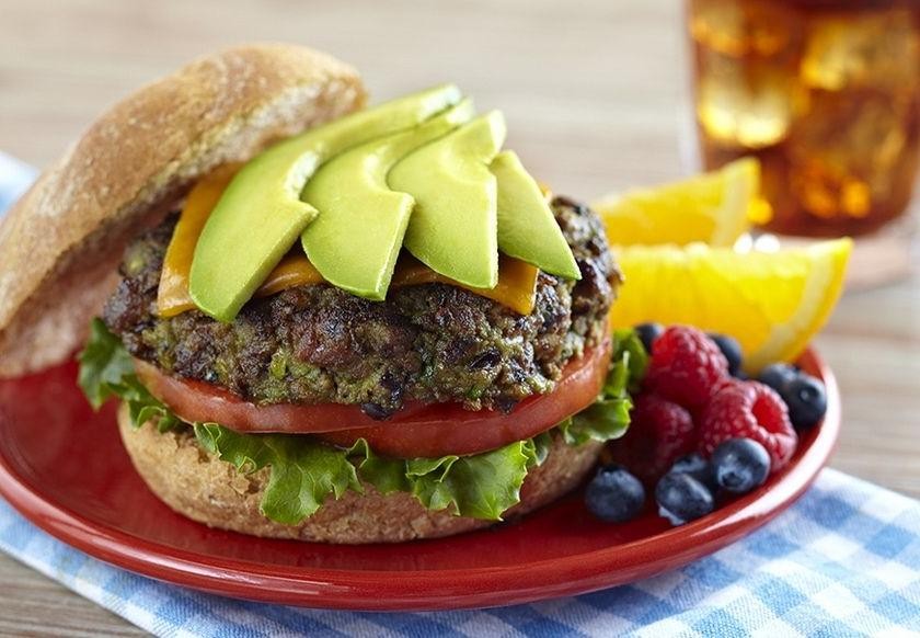Avocado and Black Bean Veggie Burger
