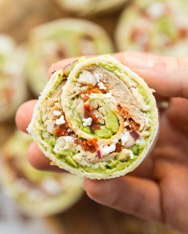 Avocado and Chicken Pinwheel Sandwiches