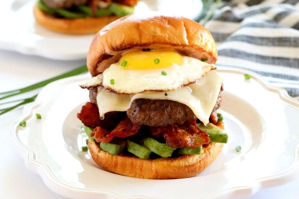 Avocado and Egg Breakfast Burger