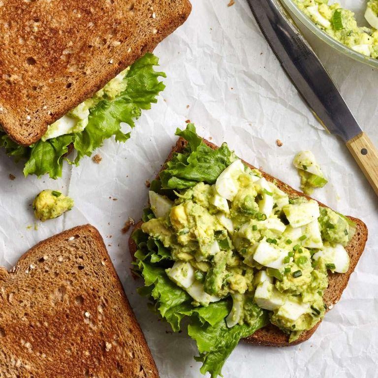 Avocado and Egg Salad Sandwich with Whole Grain Bread